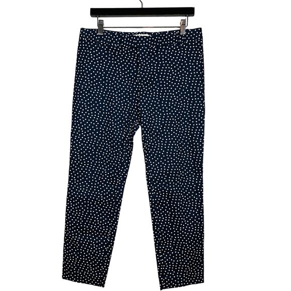 NEW! Gap Slim Cropped Pant Polka Dot Ankle Casual Navy White - 8 - Picture 1 of 6